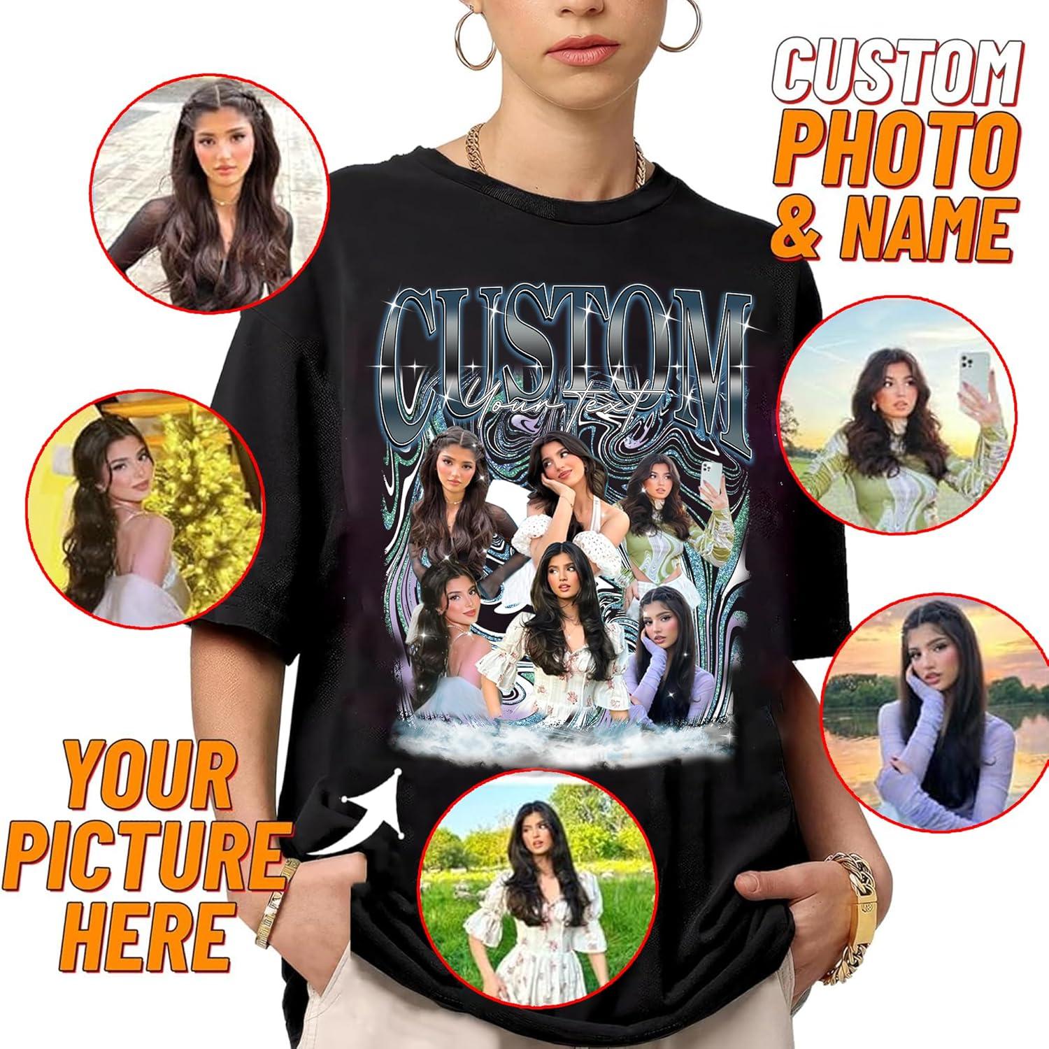 imageNAZENTI Custom Bootleg Rap Tee Custom TShirts with Picture Retro Custom Bootleg Valentines Gifts for Him HerB4