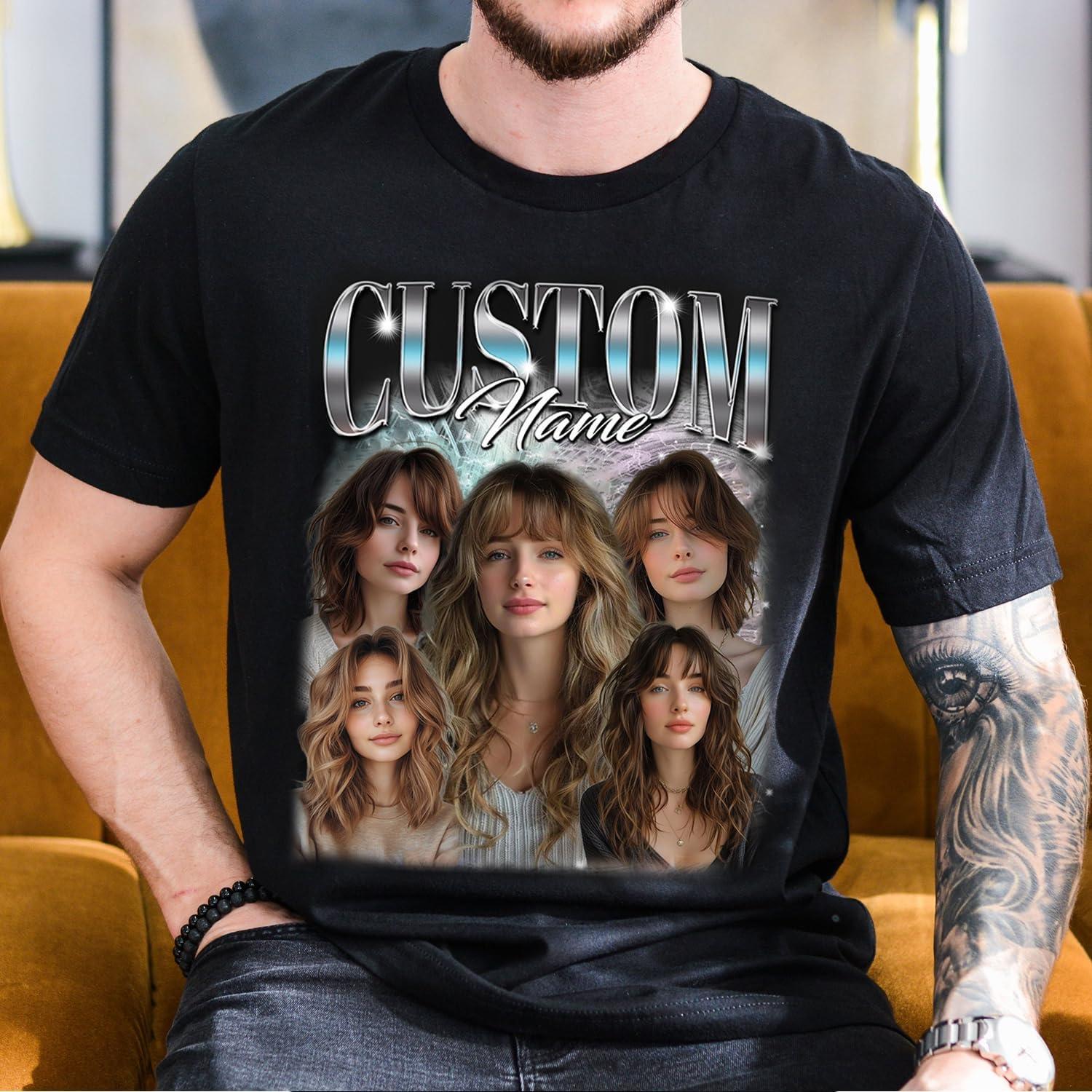 imageNAZENTI Custom Bootleg Rap Tee Custom TShirts with Picture Retro Custom Bootleg Valentines Gifts for Him HerB6