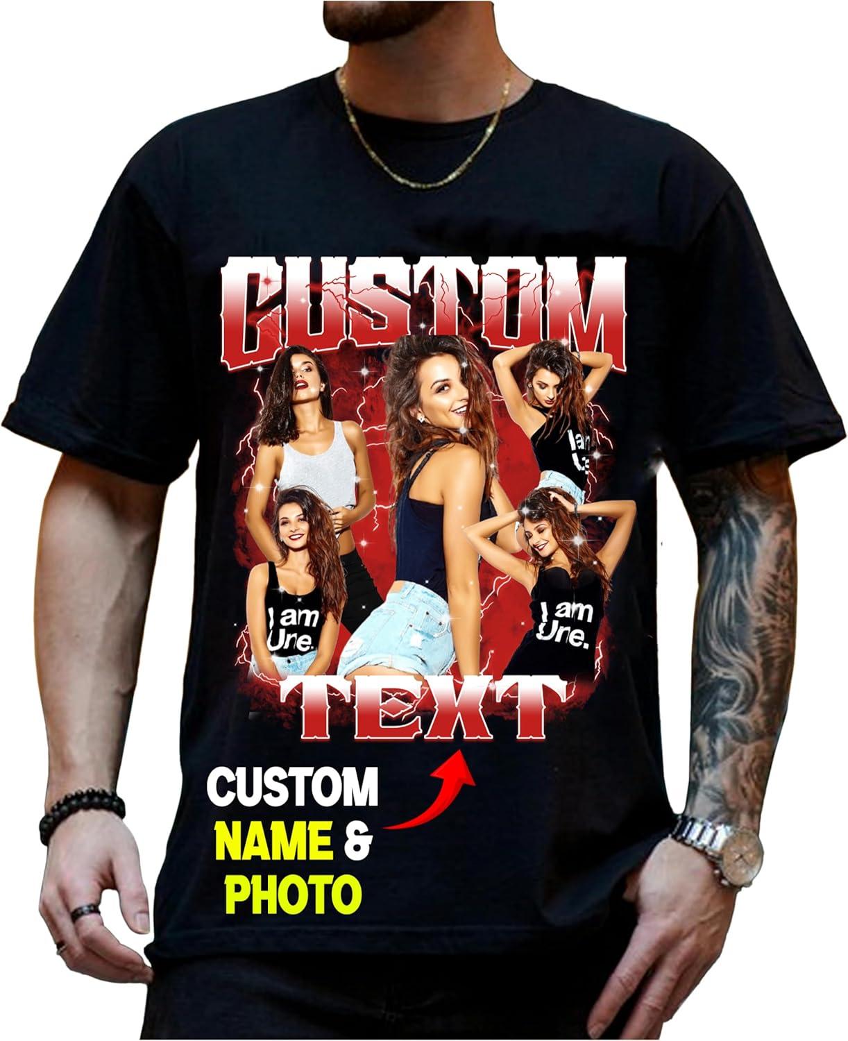 imageNAZENTI Custom Bootleg Rap Tee Custom TShirts with Picture Retro Custom Bootleg Valentines Gifts for Him HerBootleg 03