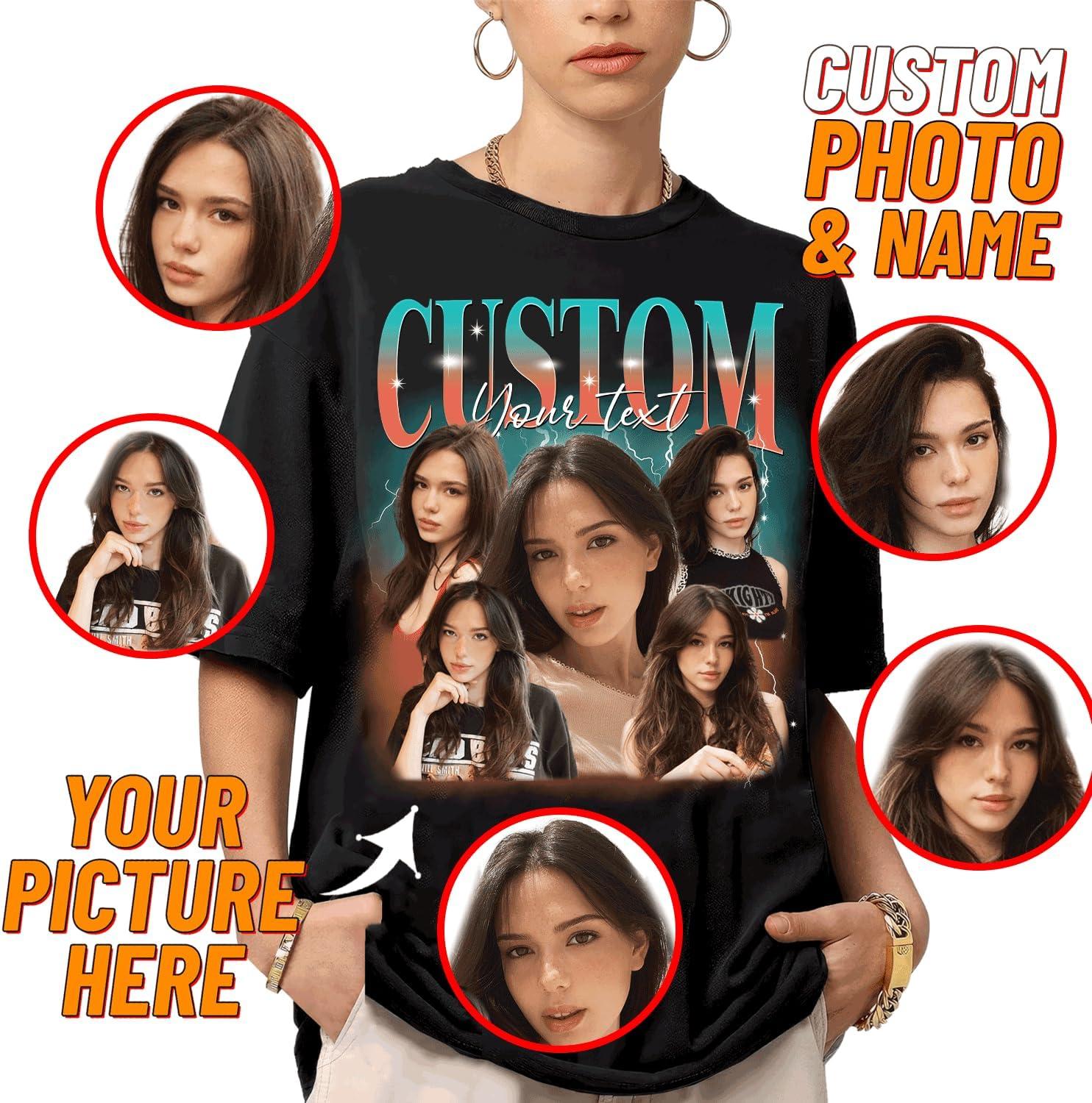 imageNAZENTI Custom Bootleg Rap Tee Custom TShirts with Picture Retro Custom Bootleg Valentines Gifts for Him HerBootleg 1