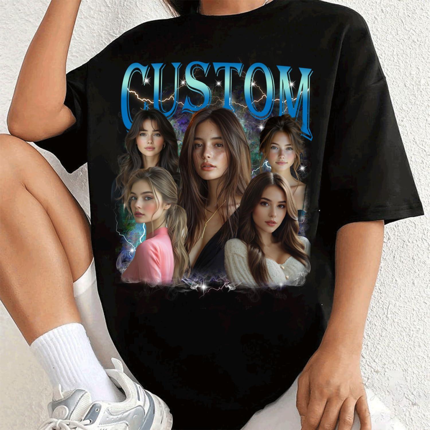 imageNAZENTI Custom Bootleg Rap Tee Custom TShirts with Picture Retro Custom Bootleg Valentines Gifts for Him HerBootleg 2