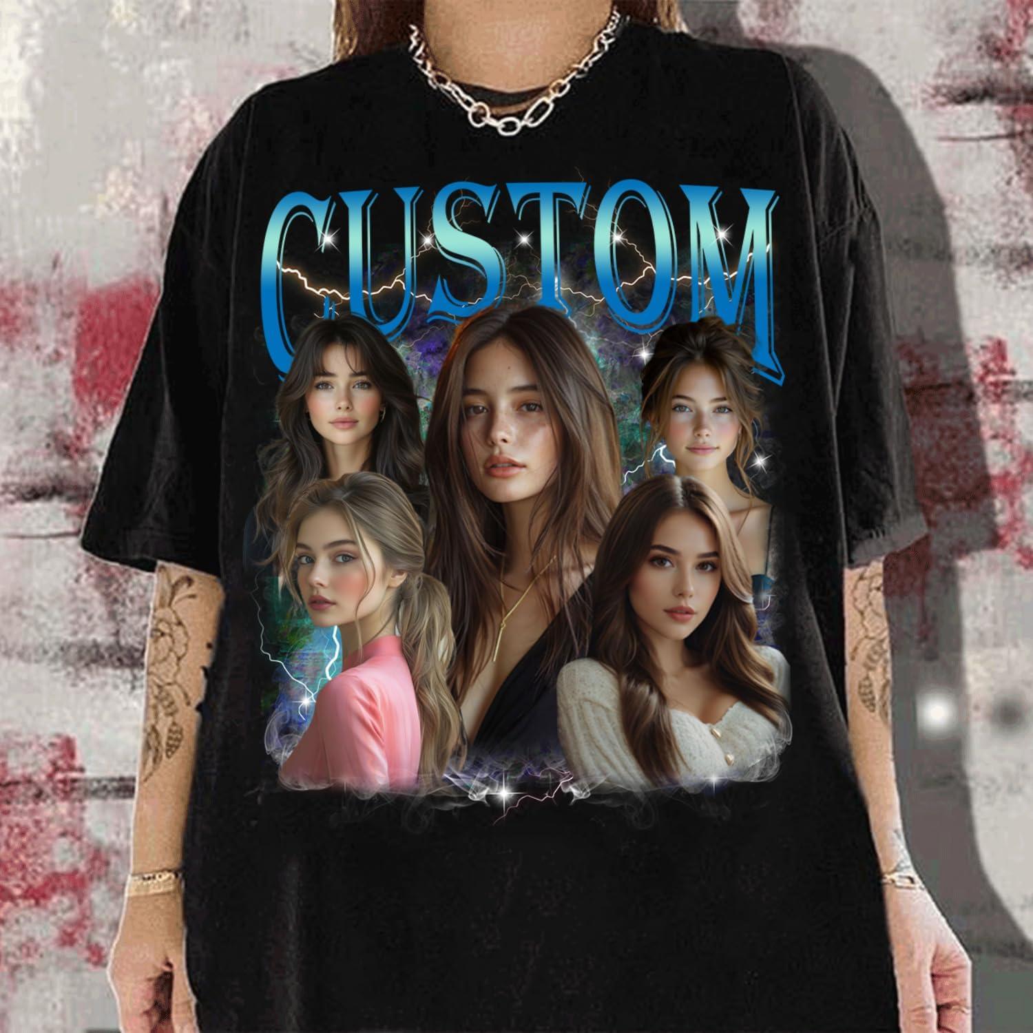 imageNAZENTI Custom Bootleg Rap Tee Custom TShirts with Picture Retro Custom Bootleg Valentines Gifts for Him HerBootleg 2