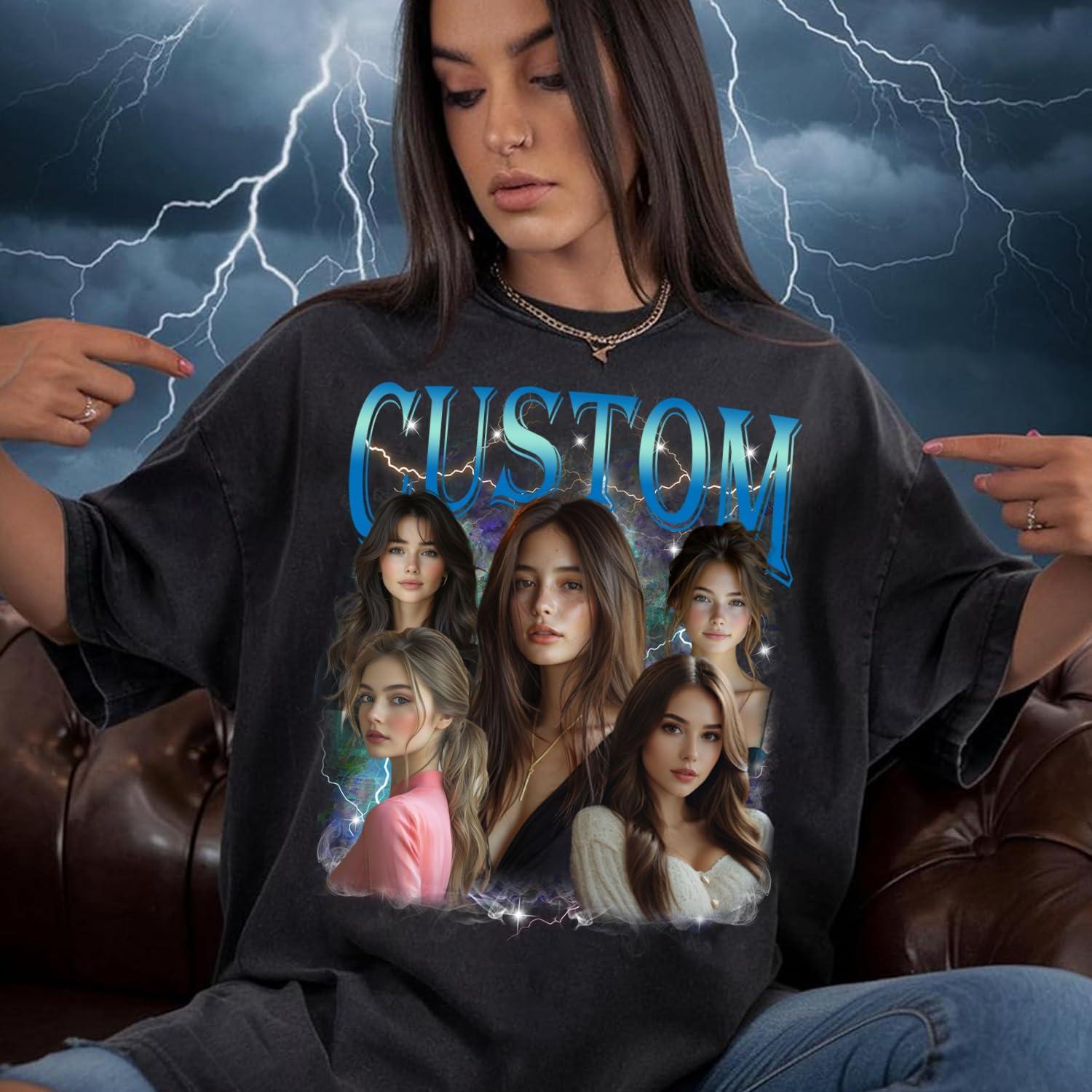 imageNAZENTI Custom Bootleg Rap Tee Custom TShirts with Picture Retro Custom Bootleg Valentines Gifts for Him HerBootleg 2