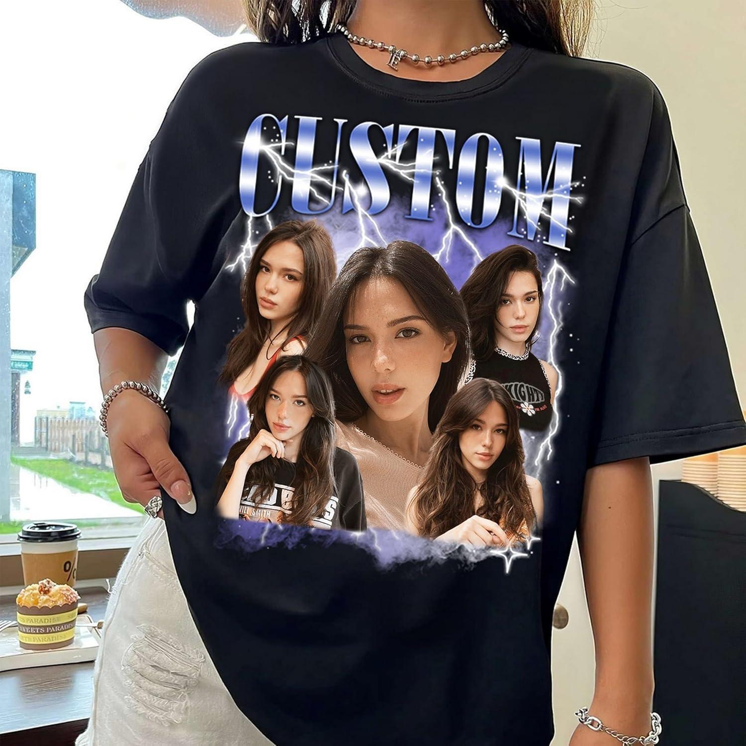 imageNAZENTI Custom Bootleg Rap Tee Custom TShirts with Picture Retro Custom Bootleg Valentines Gifts for Him HerBootleg V4