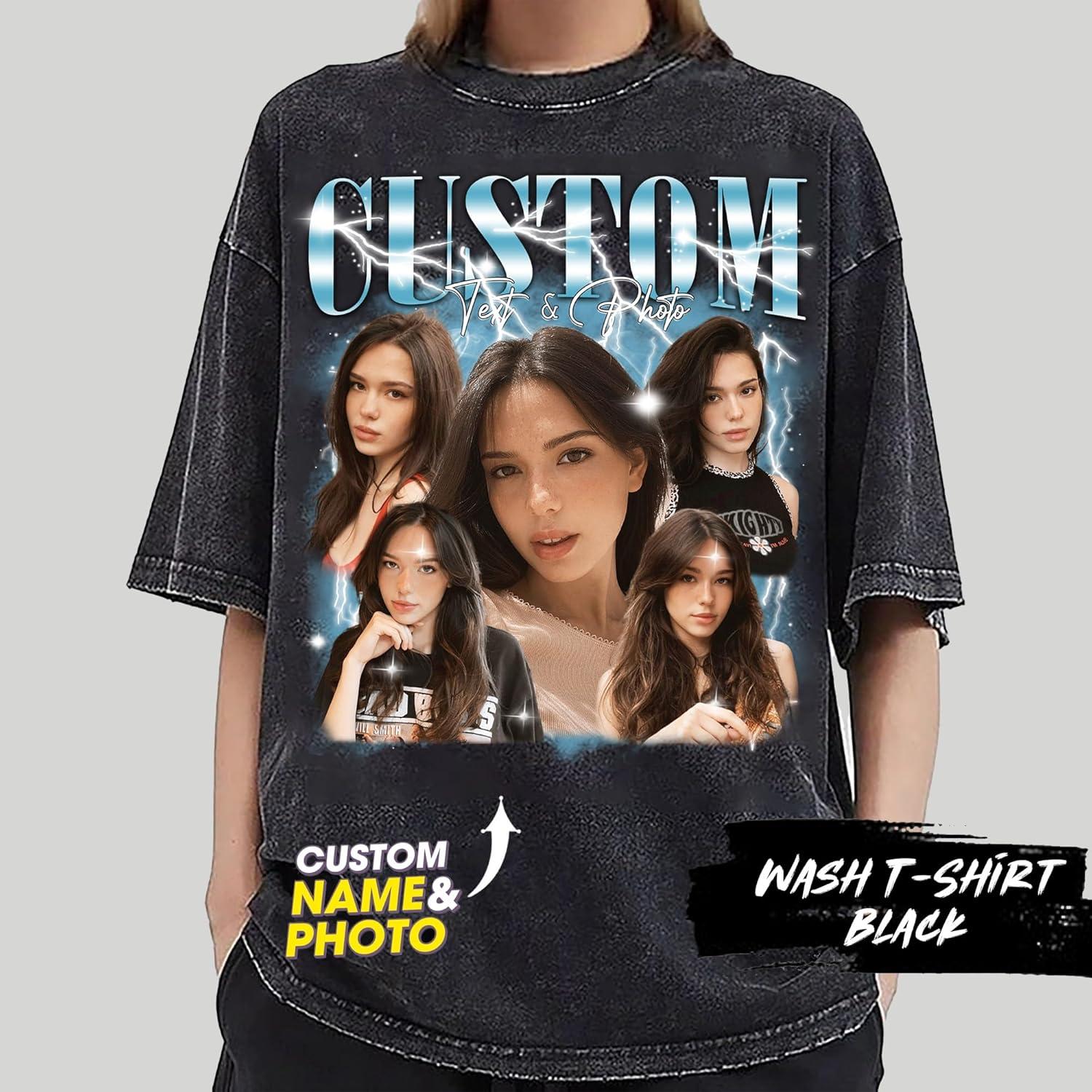 imageNAZENTI Custom Bootleg Rap Tee Custom TShirts with Picture Retro Custom Bootleg Valentines Gifts for Him HerBootleg V4