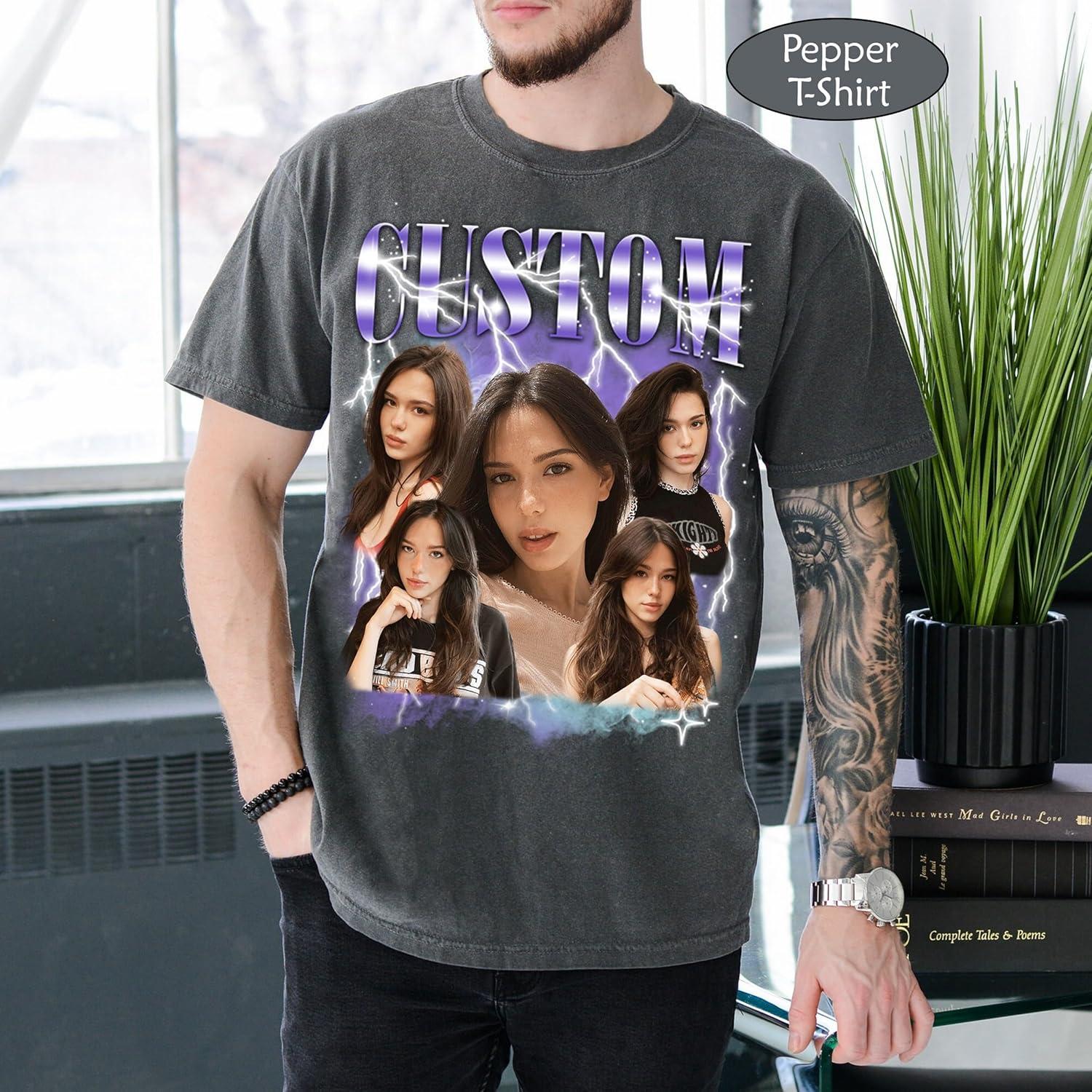 imageNAZENTI Custom Bootleg Rap Tee Custom TShirts with Picture Retro Custom Bootleg Valentines Gifts for Him HerBootleg V4