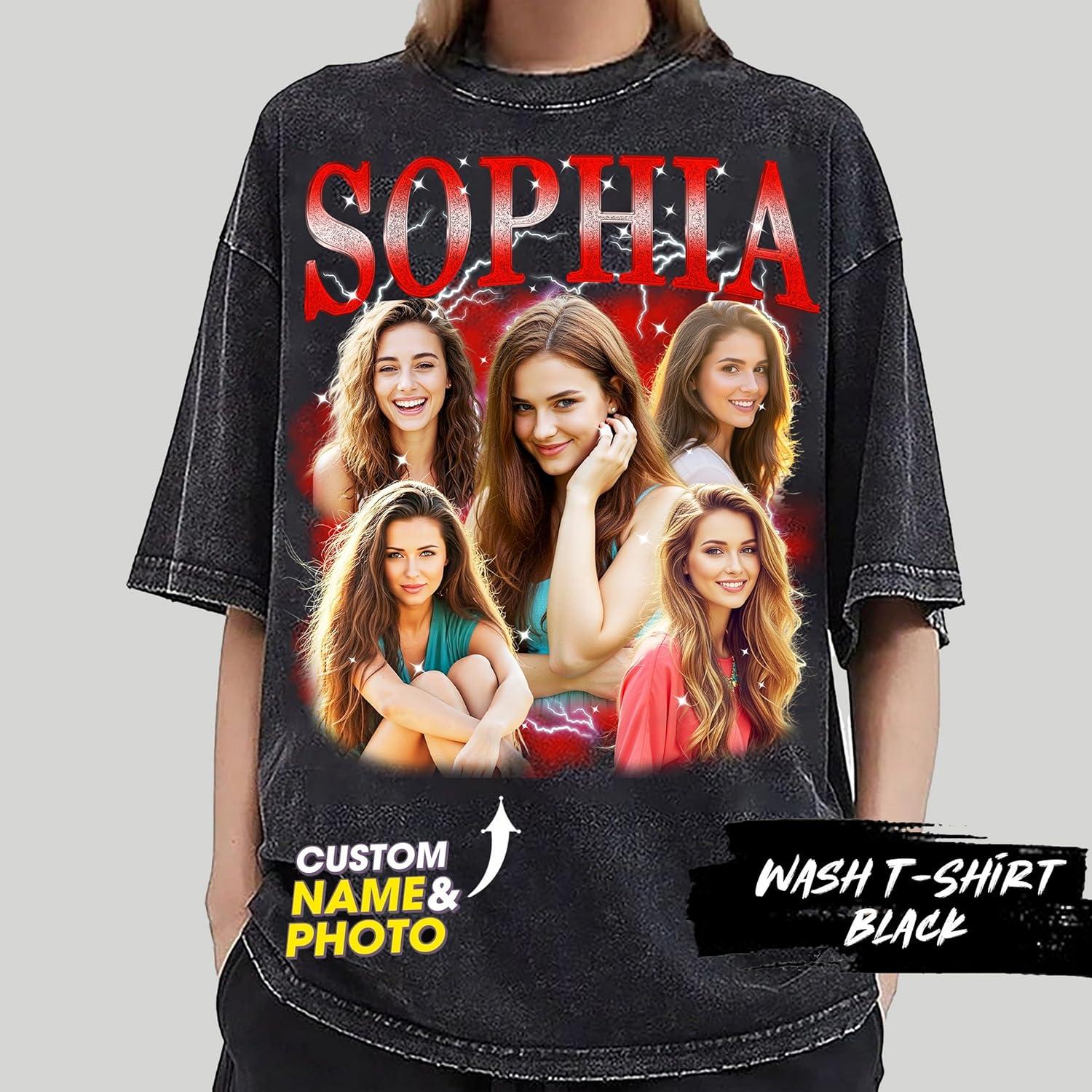 imageNAZENTI Custom Bootleg Your Own Rap Tee Shirts for Boyfriend Girlfriend Custom Face Tshirt Vintage Graphic 90s Shirt00 Bootleg V3