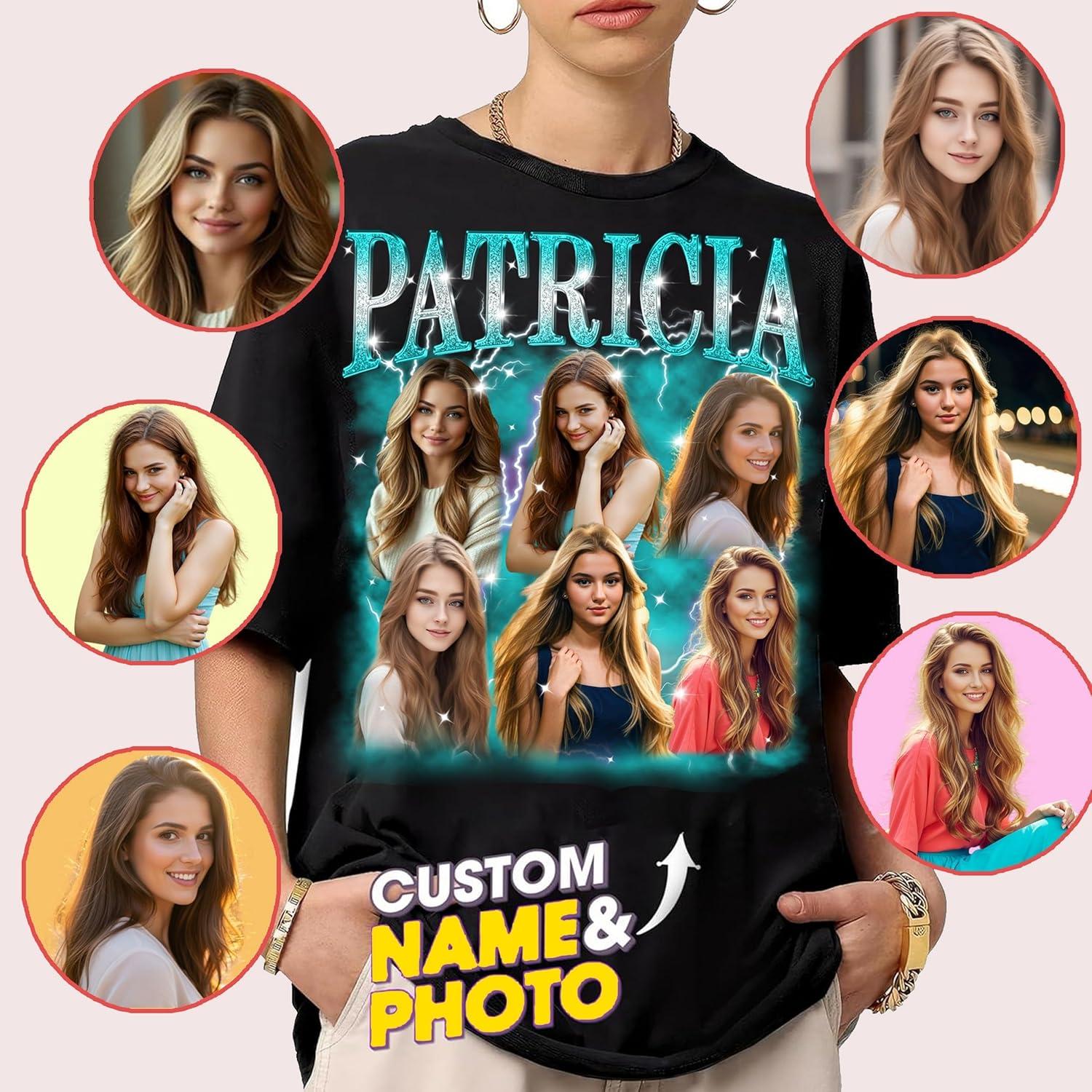 imageNAZENTI Custom Bootleg Your Own Rap Tee Shirts for Boyfriend Girlfriend Custom Face Tshirt Vintage Graphic 90s Shirt00 Bootleg V3