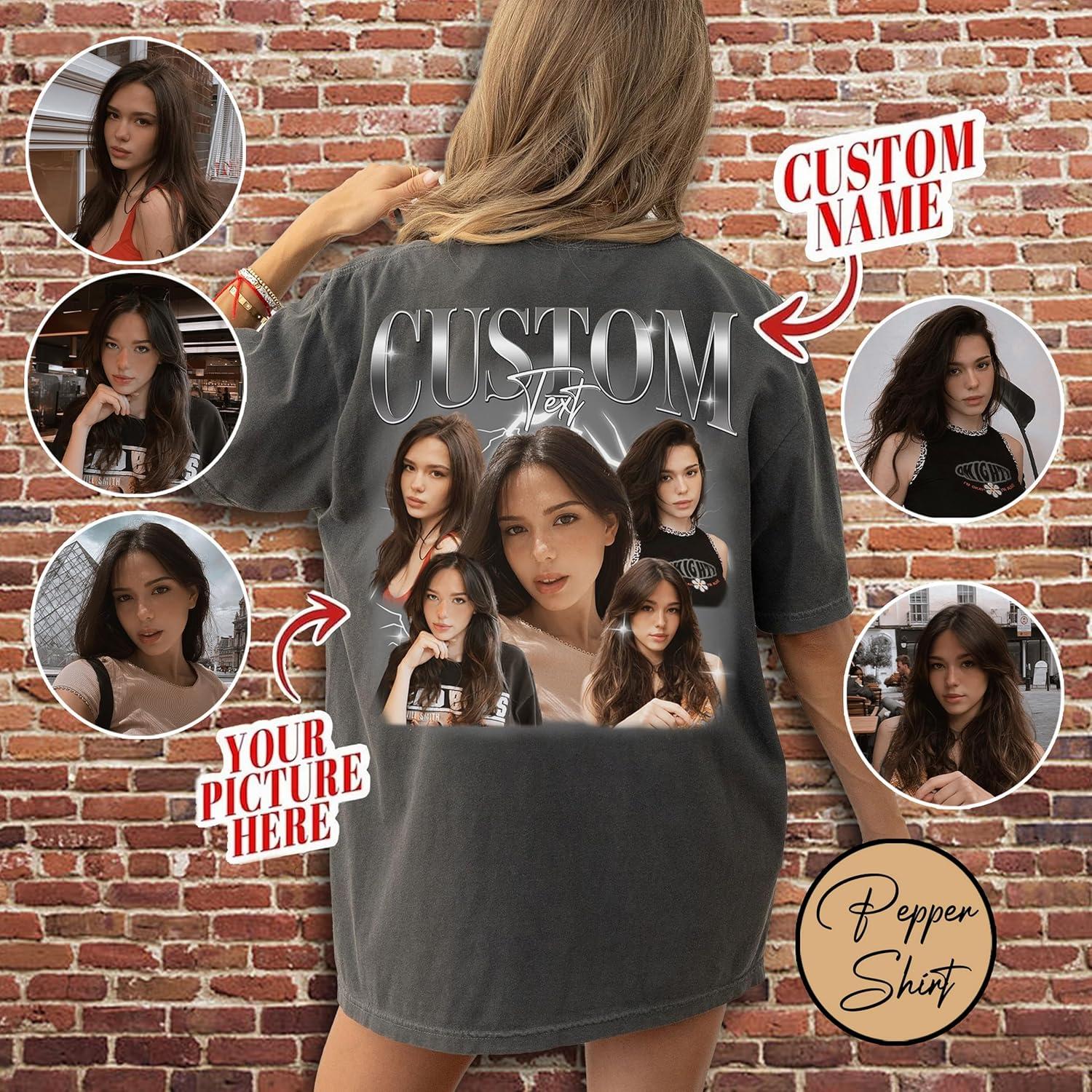 imageNAZENTI Custom Bootleg Your Own Rap Tee Shirts for Boyfriend Girlfriend Custom Face Tshirt Vintage Graphic 90s Shirt01 Tshirtback