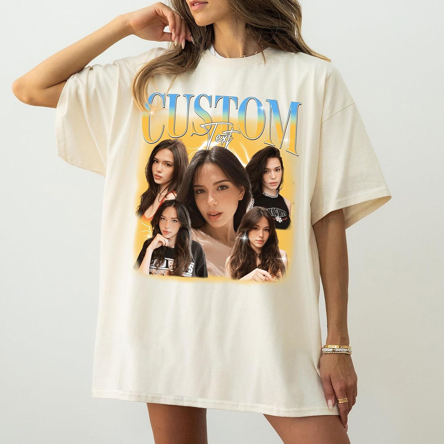imageNAZENTI Custom Bootleg Your Own Rap Tee Shirts for Boyfriend Girlfriend Custom Face Tshirt Vintage Graphic 90s Shirt01 Tshirtfront