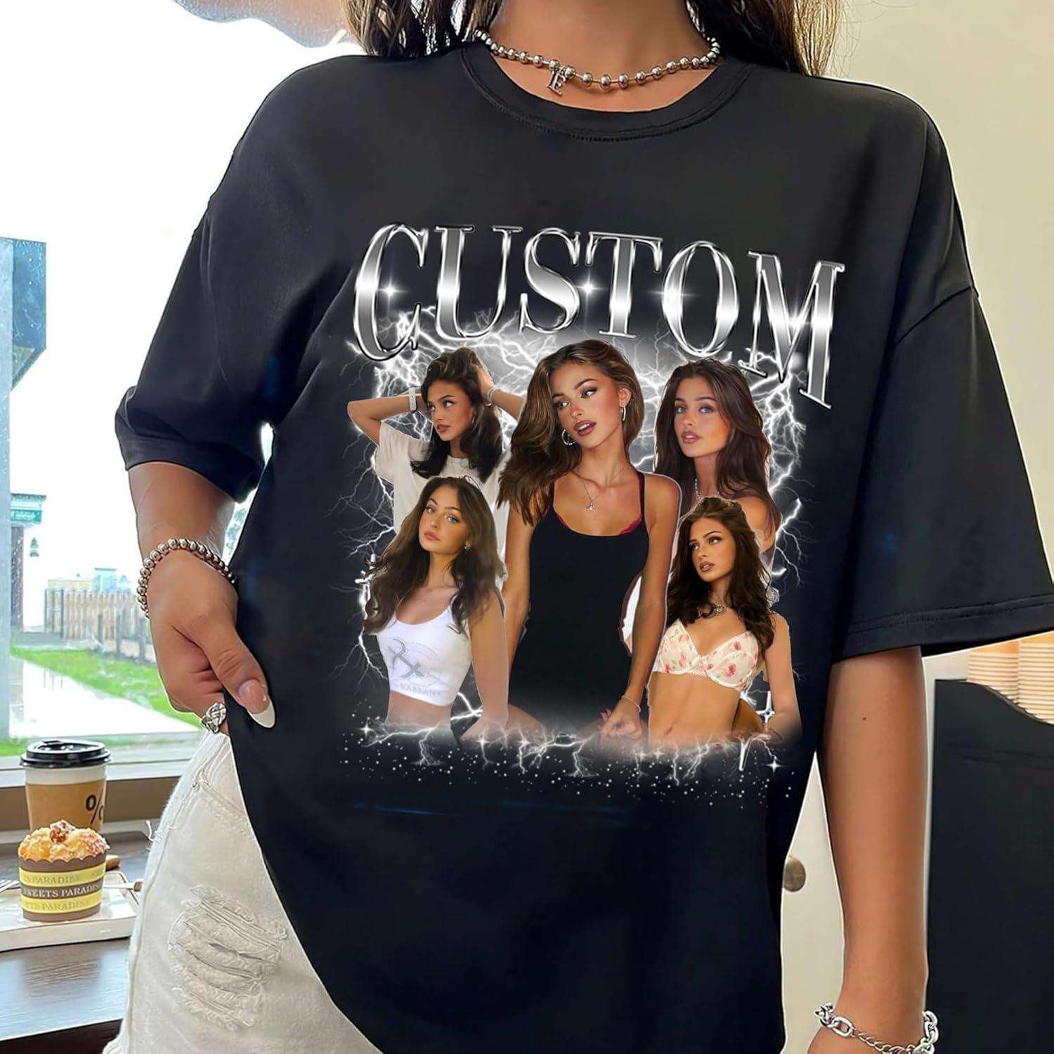 imageNAZENTI Custom Bootleg Your Own Rap Tee Shirts for Boyfriend Girlfriend Custom Face Tshirt Vintage Graphic 90s ShirtStyle 03