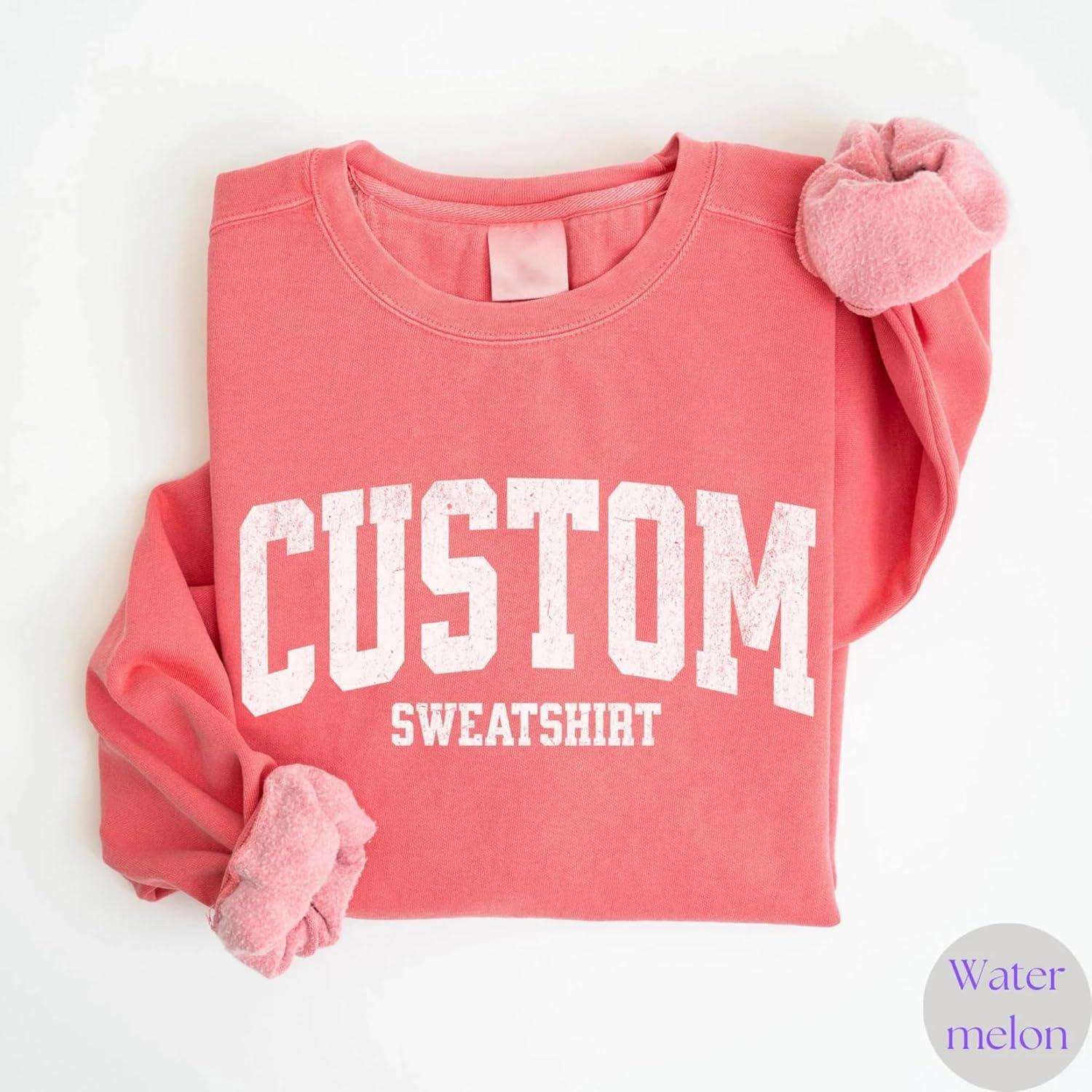 imageNAZENTI Custom Embroidered Sweatshirt and Hoodie Personalized Sweatshirts with Custom Text on Sleeve Gift for ChristmasCustom Sweatshirt 4