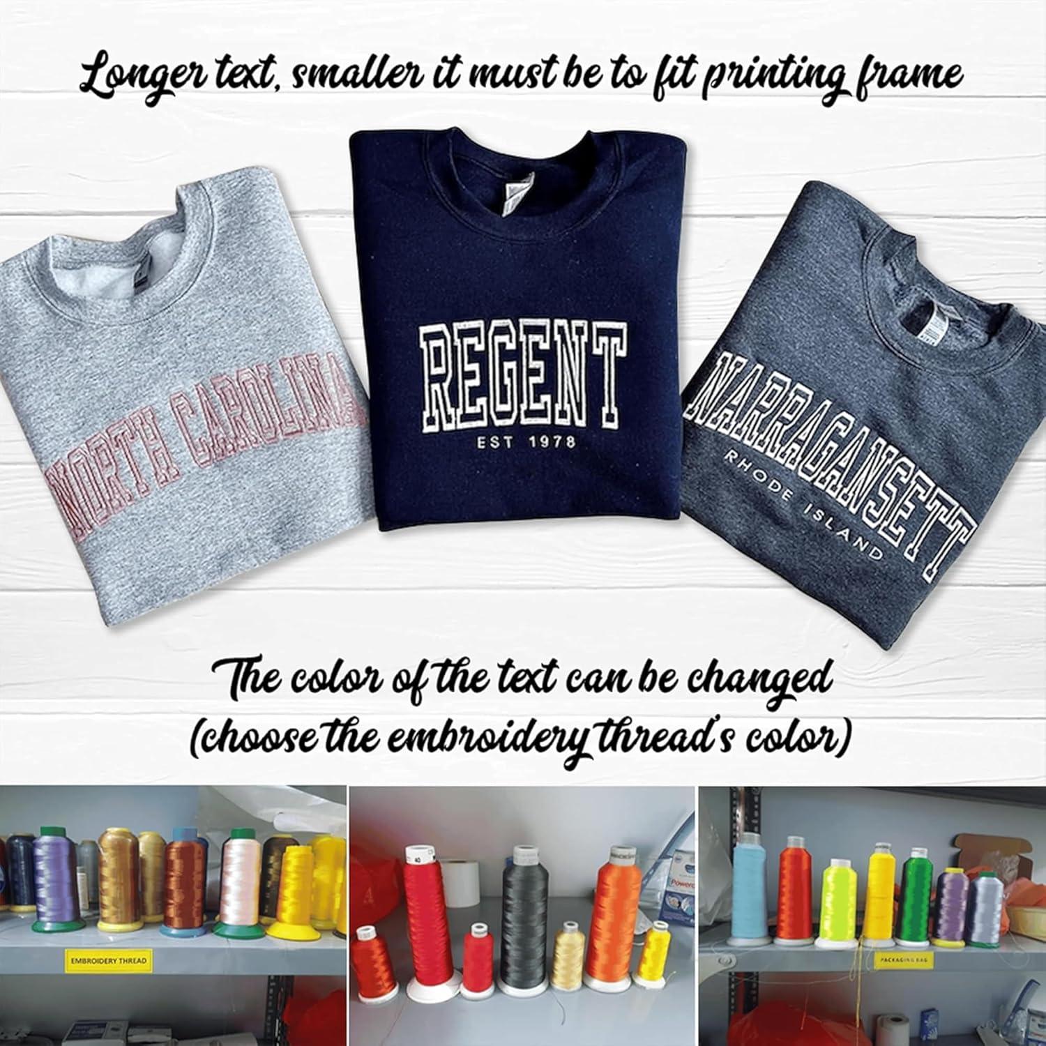 imageNAZENTI Custom Embroidered Sweatshirt and Hoodie Personalized Sweatshirts with Custom Text on Sleeve Gift for ChristmasCustom Sweatshirt