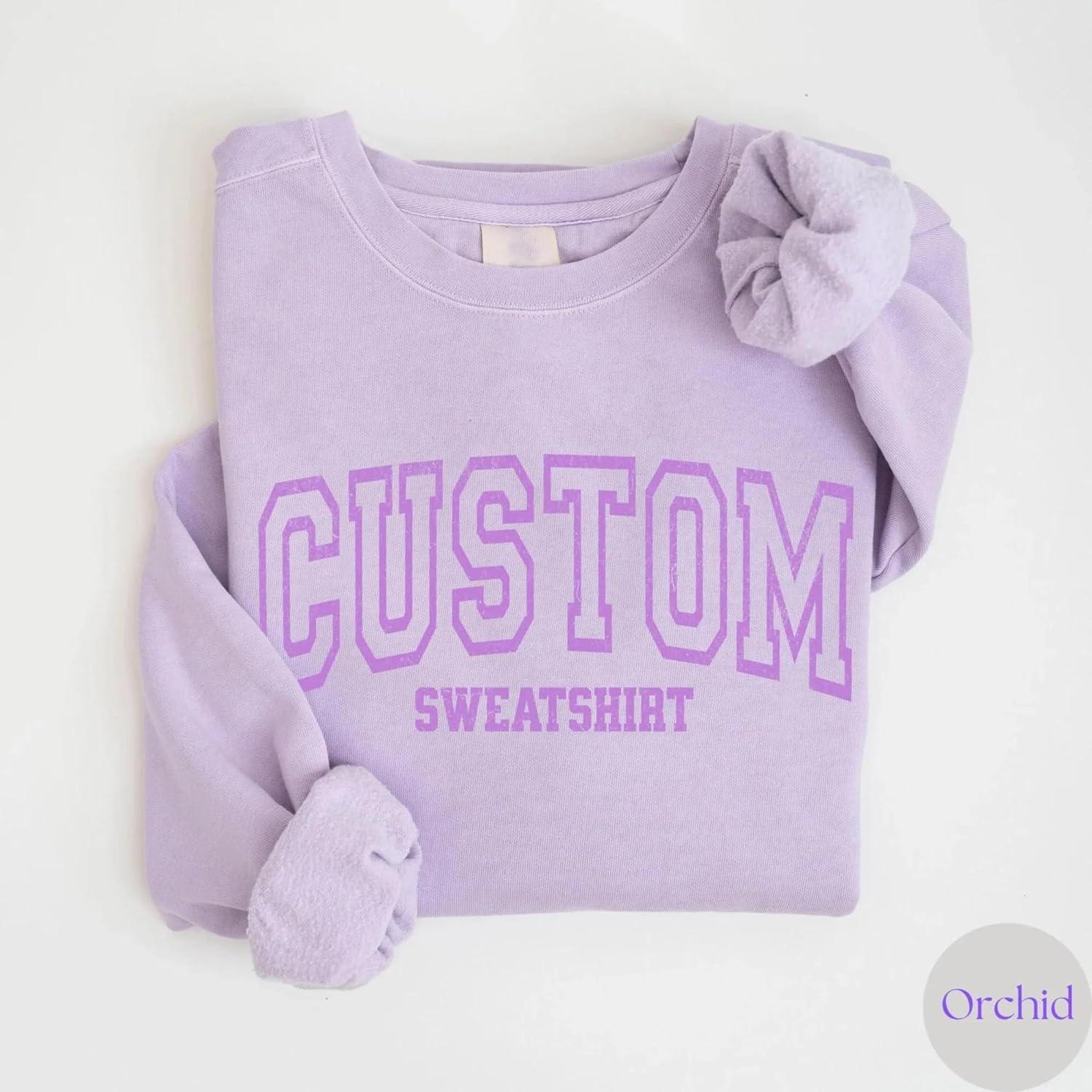 imageNAZENTI Custom Embroidered Sweatshirt and Hoodie Personalized Sweatshirts with Custom Text on Sleeve Gift for ChristmasCustom Sweatshirt 5