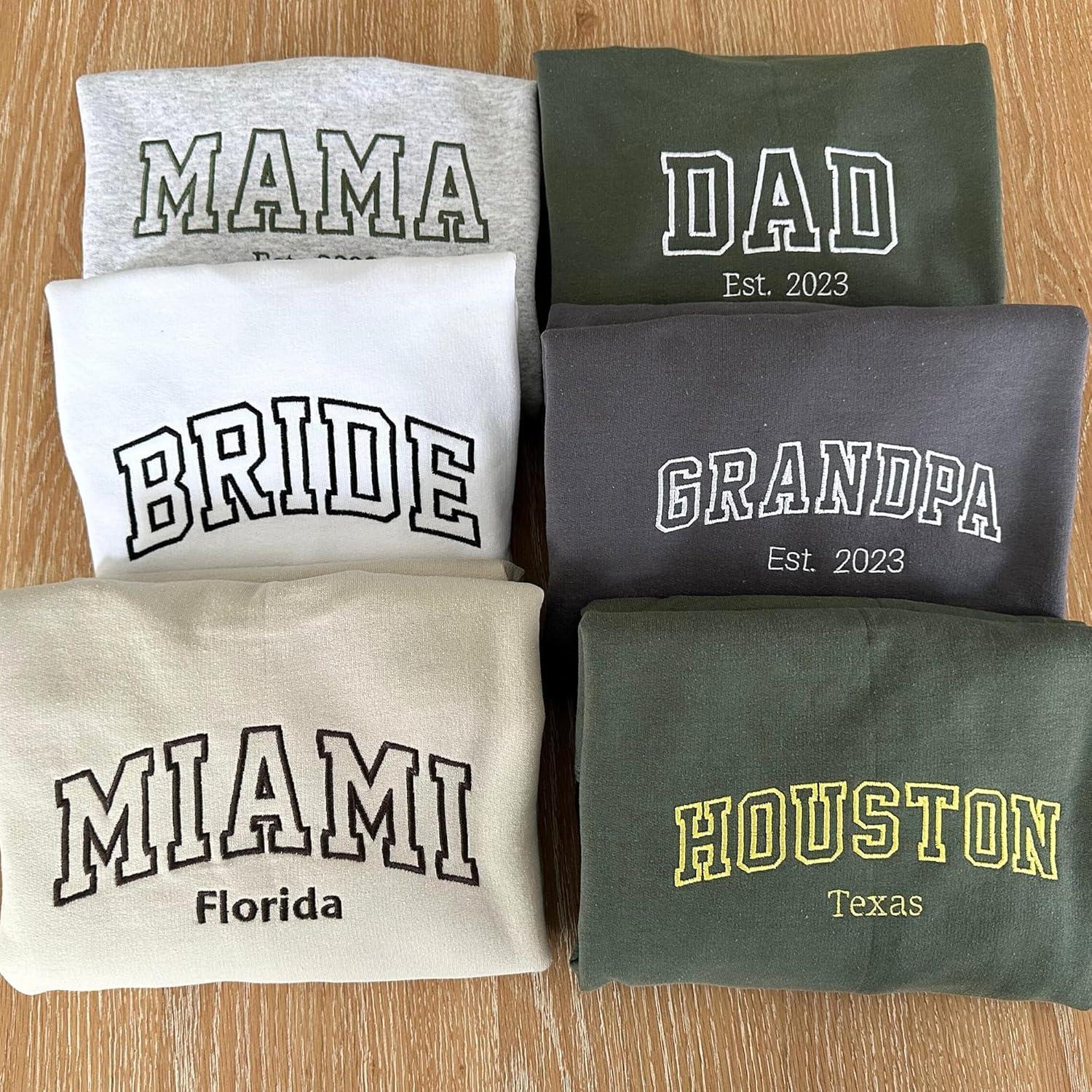 imageNAZENTI Custom Embroidered Sweatshirt and Hoodie Personalized Sweatshirts with Custom Text on Sleeve Gift for ChristmasCustom Sweatshirt