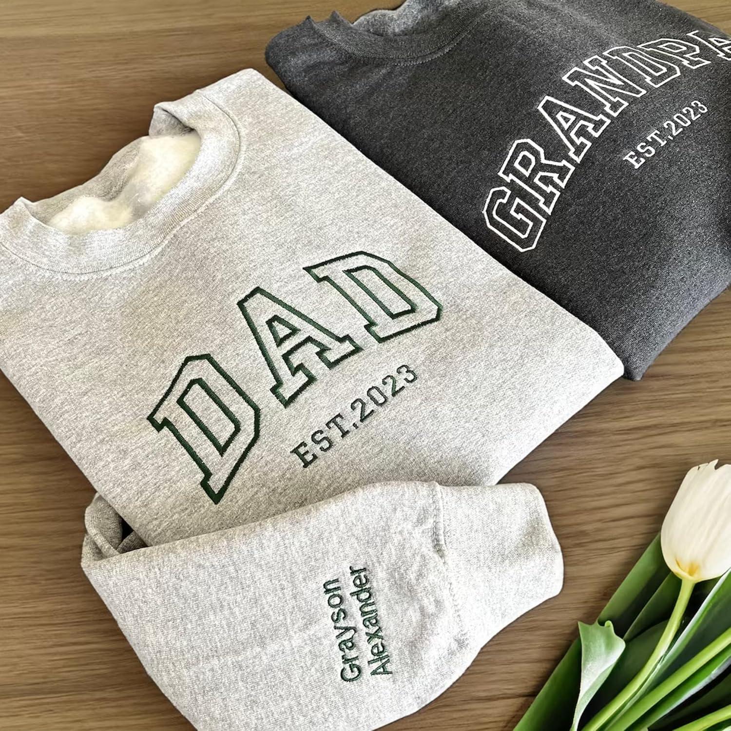 imageNAZENTI Custom Embroidered Sweatshirt and Hoodie Personalized Sweatshirts with Custom Text on Sleeve Gift for ChristmasCustom Sweatshirt1