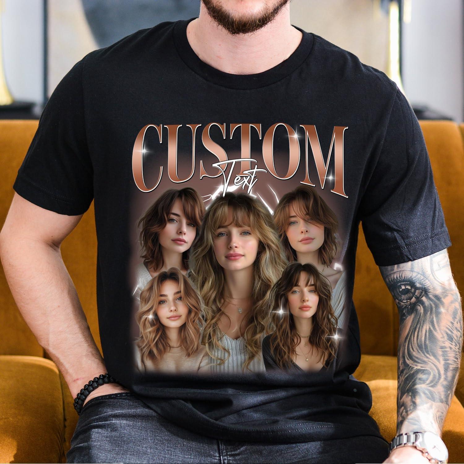 imageNAZENTI Custom Shirt for Boyfriend Girlfriend Gift Bootleg Rap Tee Personalized Vintage Graphic Tshirt ValentineA6