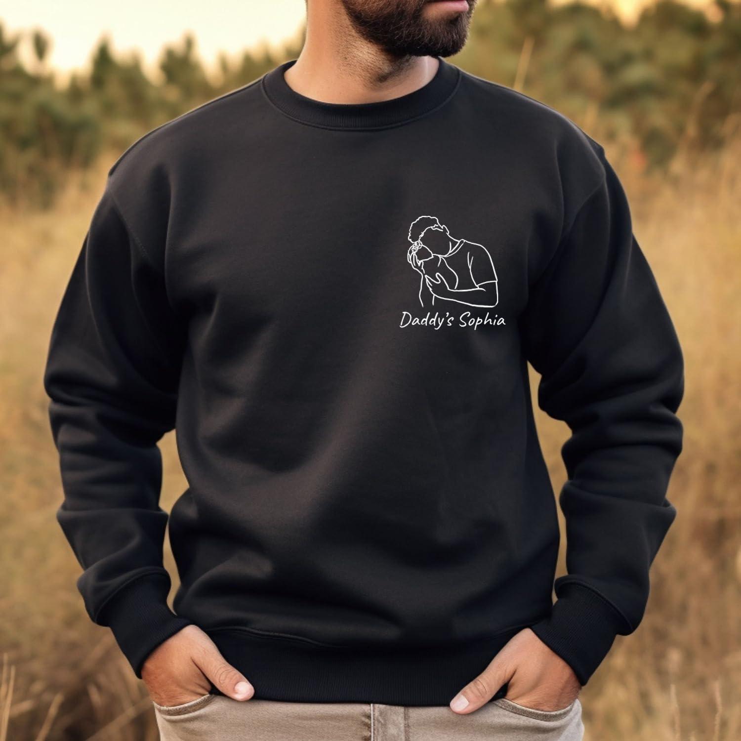 imageNAZENTI Personalized Dad Shirt Custom With Photo and Kids Name Grandpa Shirt Fathers Day Dad GiftDesign Dad 2