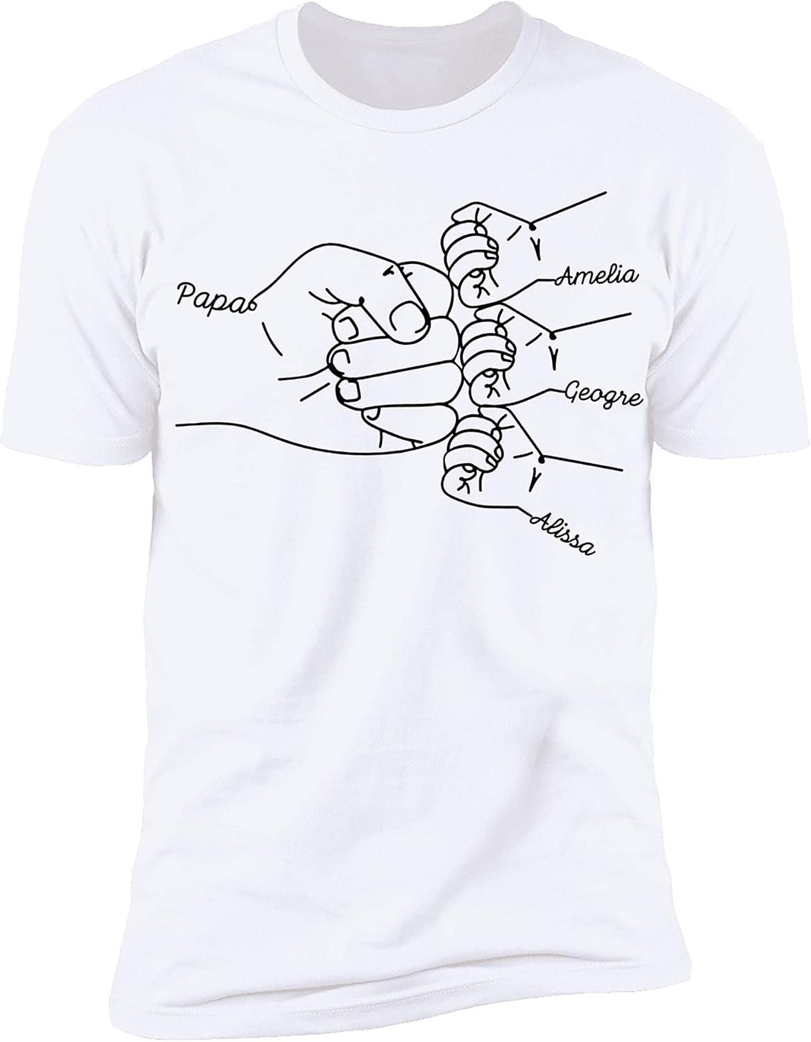imageNAZENTI Personalized Fist Bump Dad Grandpa Shirt Custom Fathers Day Shirt Gift for Men on Fathers Day Birthday S4XLA03 Papa