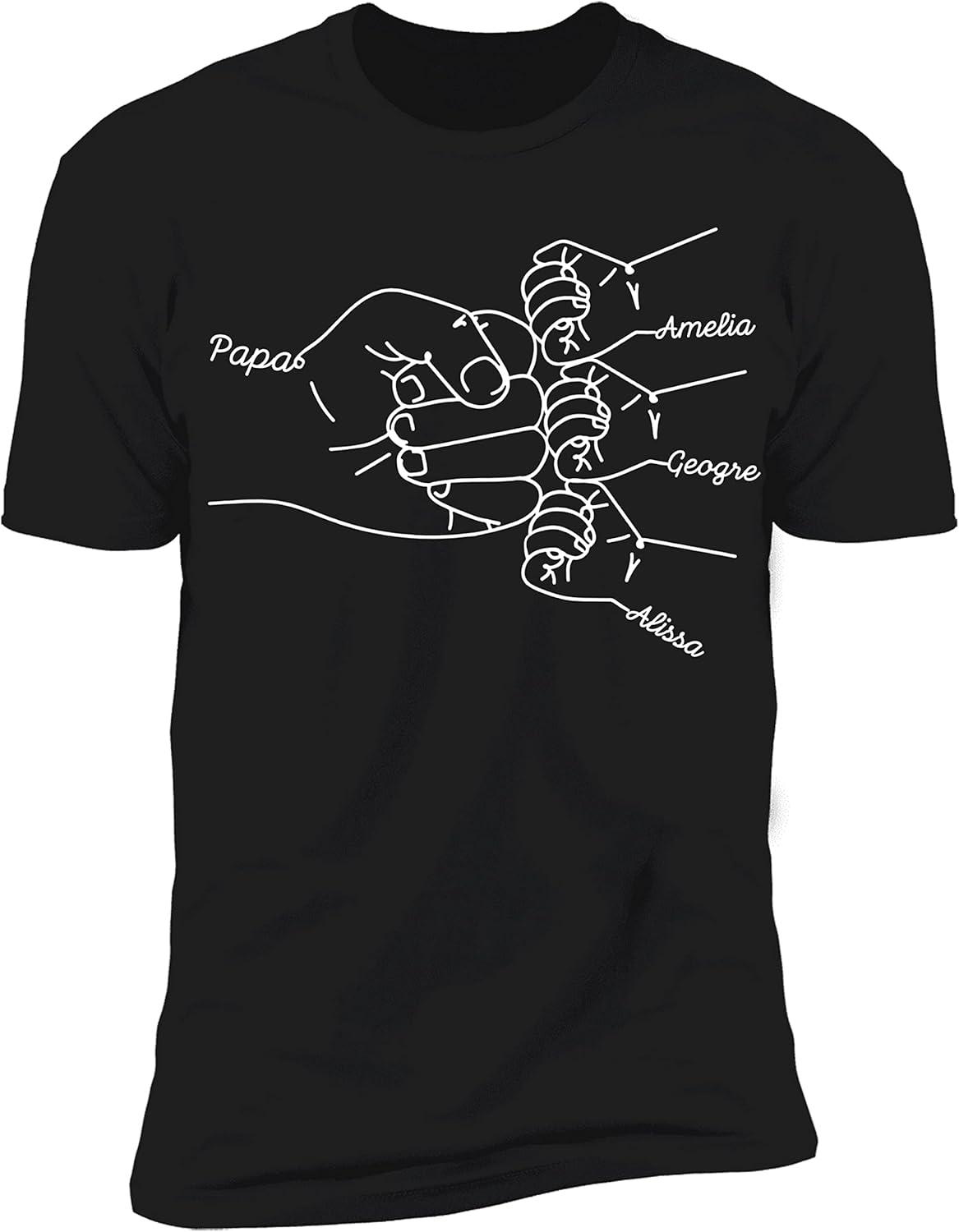 imageNAZENTI Personalized Fist Bump Dad Grandpa Shirt Custom Fathers Day Shirt Gift for Men on Fathers Day Birthday S4XLA03 Papa