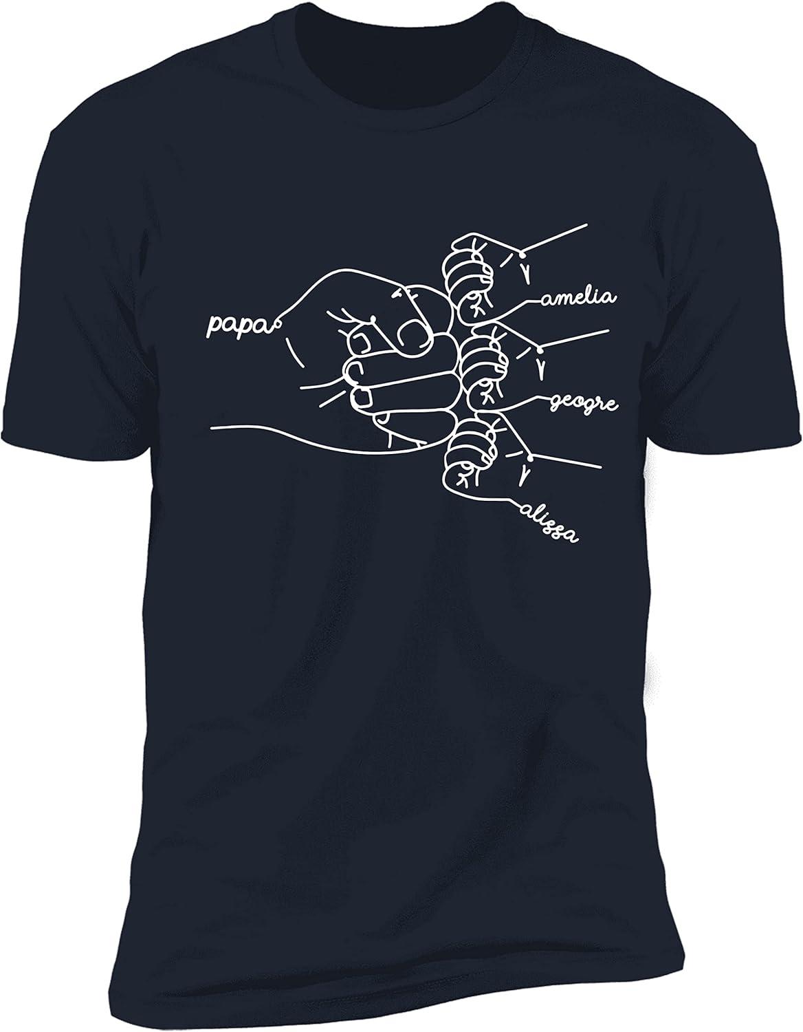 imageNAZENTI Personalized Fist Bump Dad Grandpa Shirt Custom Fathers Day Shirt Gift for Men on Fathers Day Birthday S4XLA03 Papa