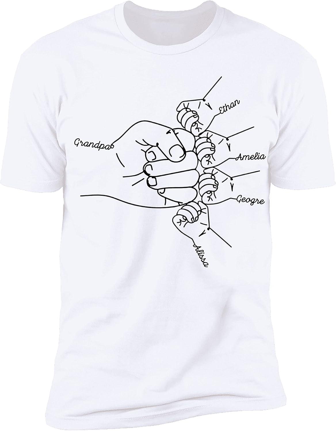 imageNAZENTI Personalized Fist Bump Dad Grandpa Shirt Custom Fathers Day Shirt Gift for Men on Fathers Day Birthday S4XLA04 Grandpa