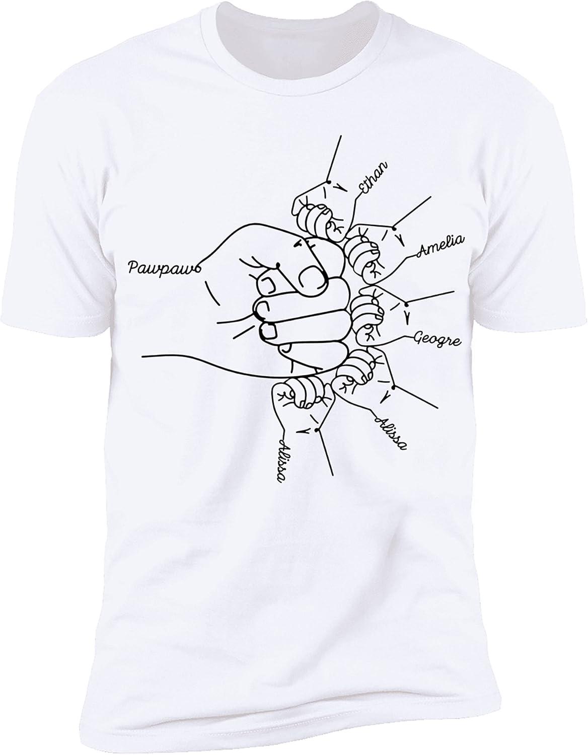 imageNAZENTI Personalized Fist Bump Dad Grandpa Shirt Custom Fathers Day Shirt Gift for Men on Fathers Day Birthday S4XLA05 Pawpaw