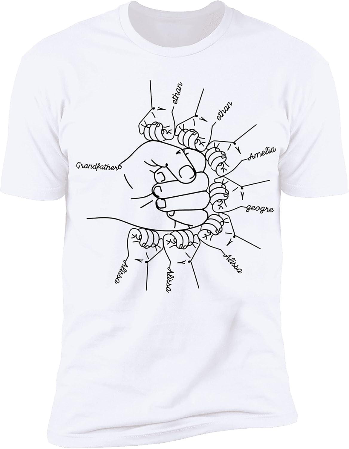 imageNAZENTI Personalized Fist Bump Dad Grandpa Shirt Custom Fathers Day Shirt Gift for Men on Fathers Day Birthday S4XLA07 Grandfather