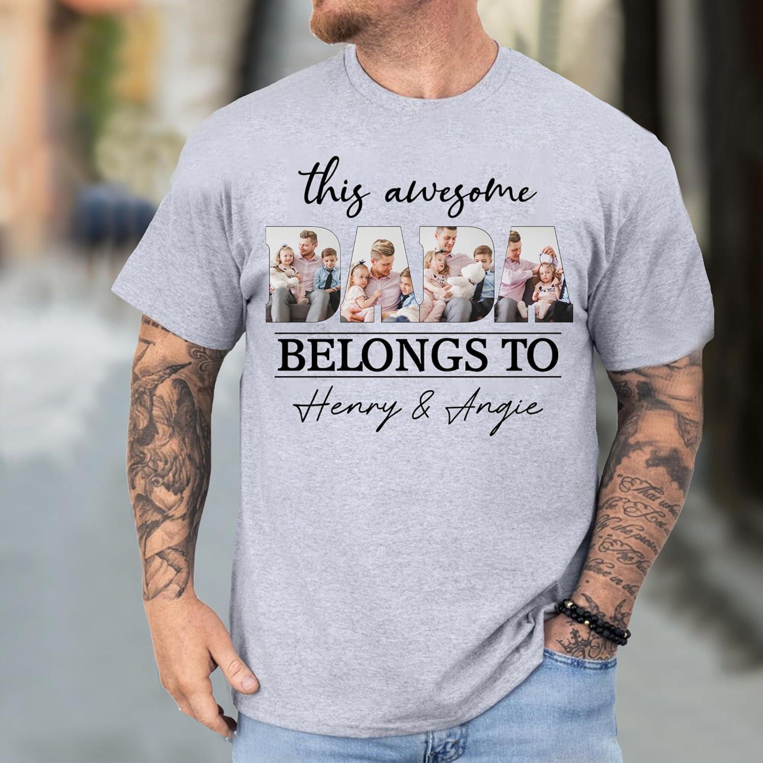 imageNAZENTI Personalized Fist Bump Dad Grandpa Shirt Custom Fathers Day Shirt Gift for Men on Fathers Day Birthday S4XLPhoto 01
