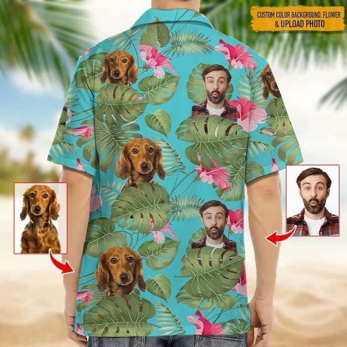 imageNAZENTI Personalized Hawaiian Shirt Custom Face Shirt Hawaiian Picture Shirts Funny Hawaiian TShirt for Men Women 11Froral 10