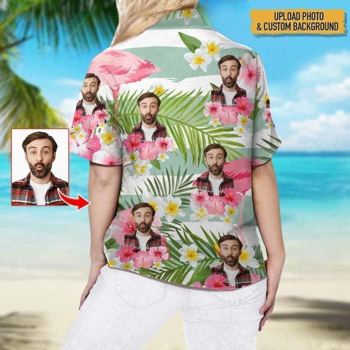 imageNAZENTI Personalized Hawaiian Shirt Custom Face Shirt Hawaiian Picture Shirts Funny Hawaiian TShirt for Men Women 11Froral 2