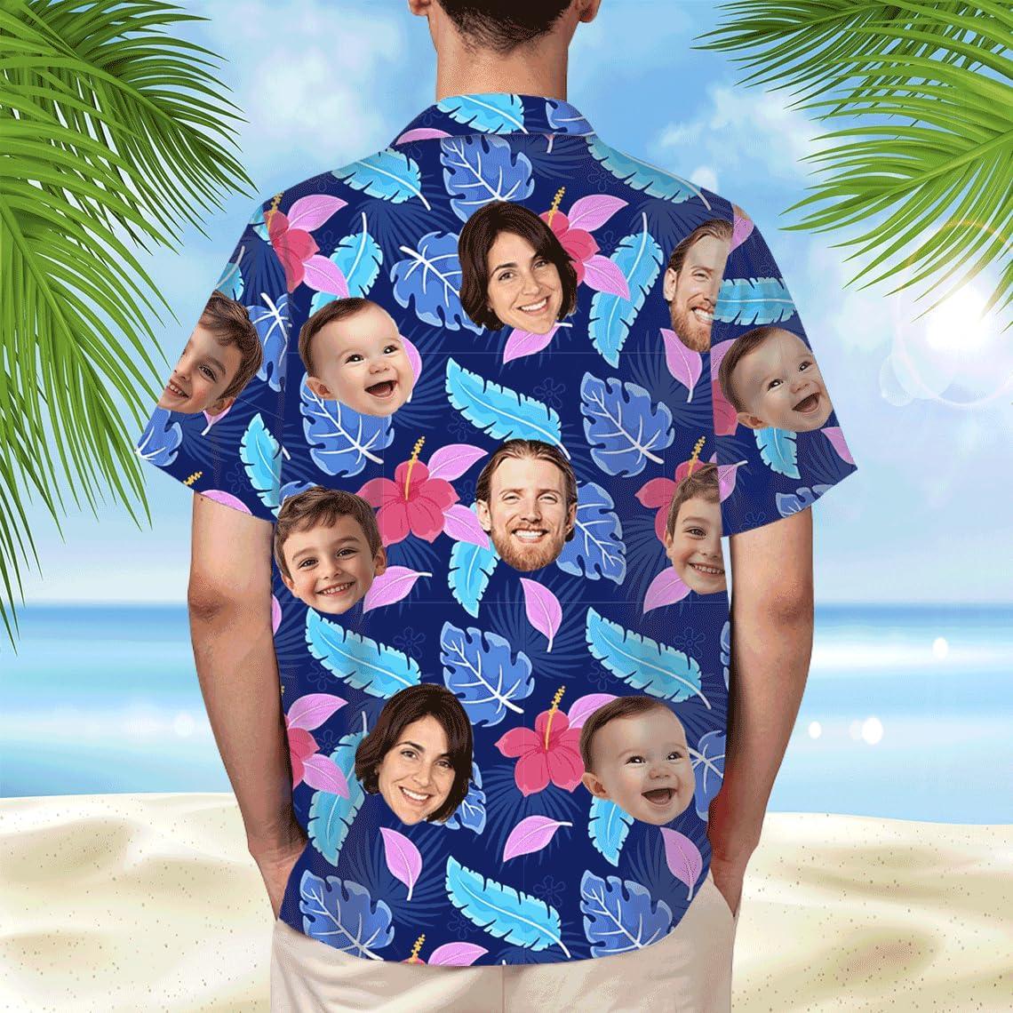 imageNAZENTI Personalized Hawaiian Shirt Custom Face Shirt Hawaiian Picture Shirts Funny Hawaiian TShirt for Men Women 11Hawai 1