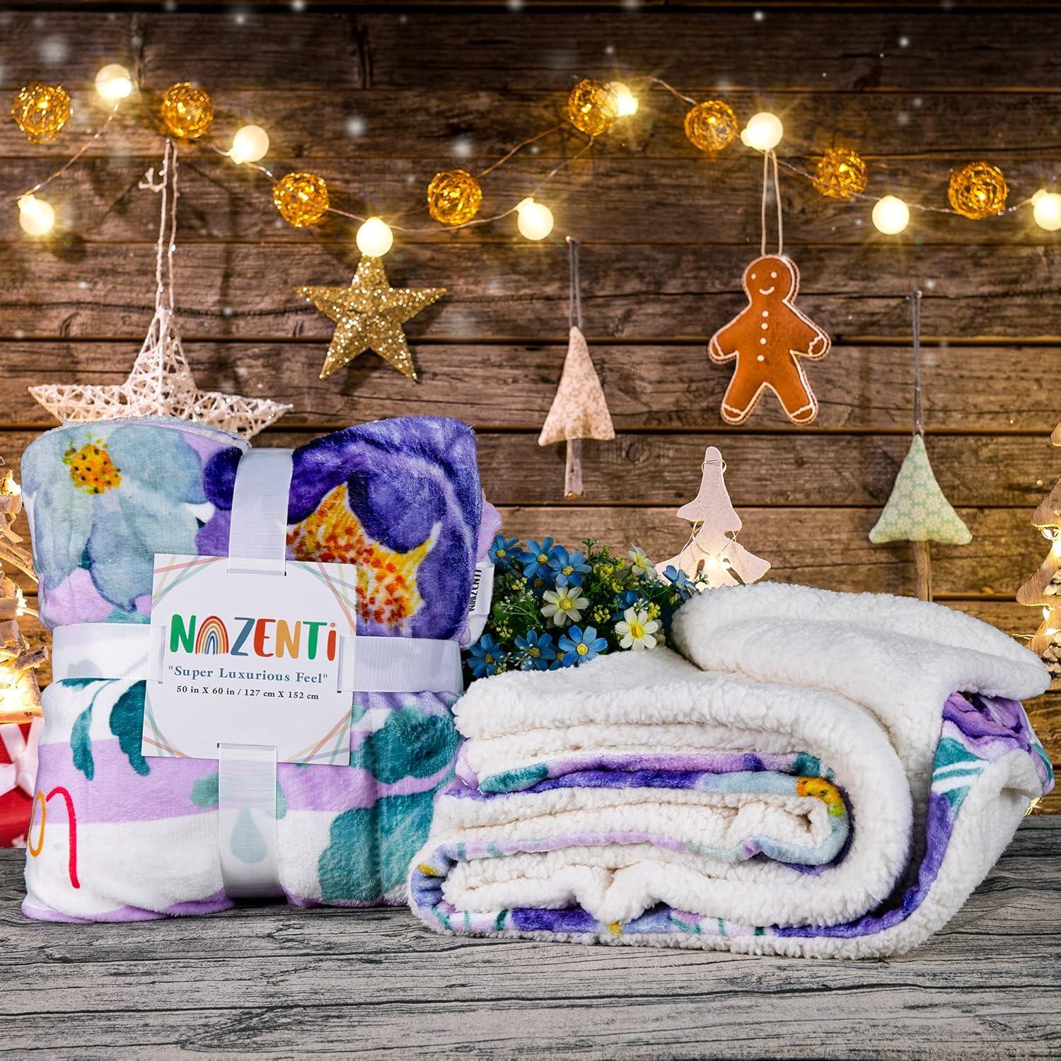imageNazenti Luxury Super Soft Sherpa Fleece Blanket 50x60 Mimi Loves Me Blanket Gifts from Grandchildren Wonderful for BirthdayGigi