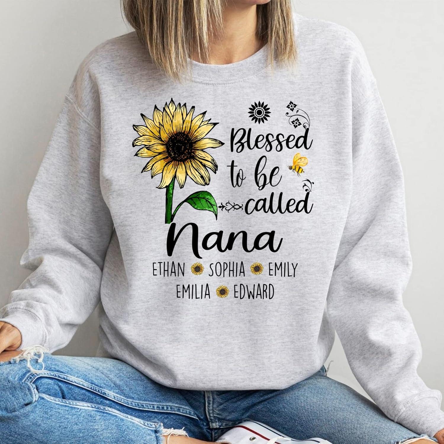 imagePersonalized Mom Shirt Blessed to Be Called Grandma Shirt Custom Women Shirt with Names Mothers Day Shirt S4XL03 Nana
