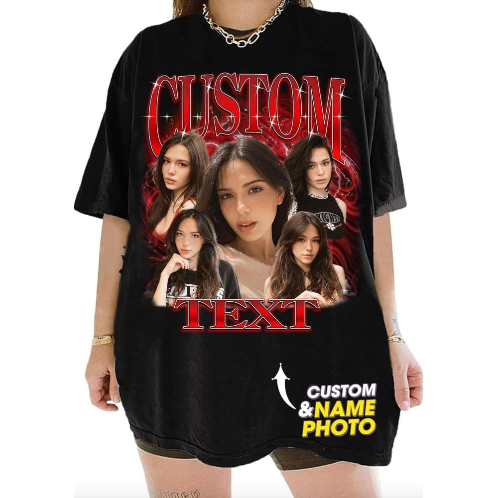 imageNAZENTI Custom Bootleg Rap Tee Custom TShirts with Picture Retro Custom Bootleg Valentines Gifts for Him HerBootleg 01