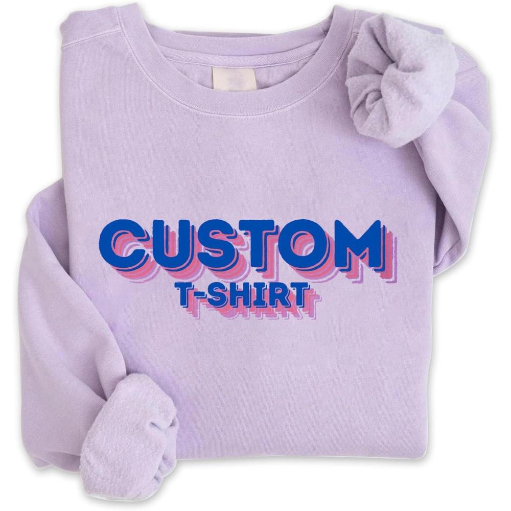 imageNAZENTI Custom Embroidered Sweatshirt and Hoodie Personalized Sweatshirts with Custom Text on Sleeve Gift for ChristmasCustom Sweatshirt 5