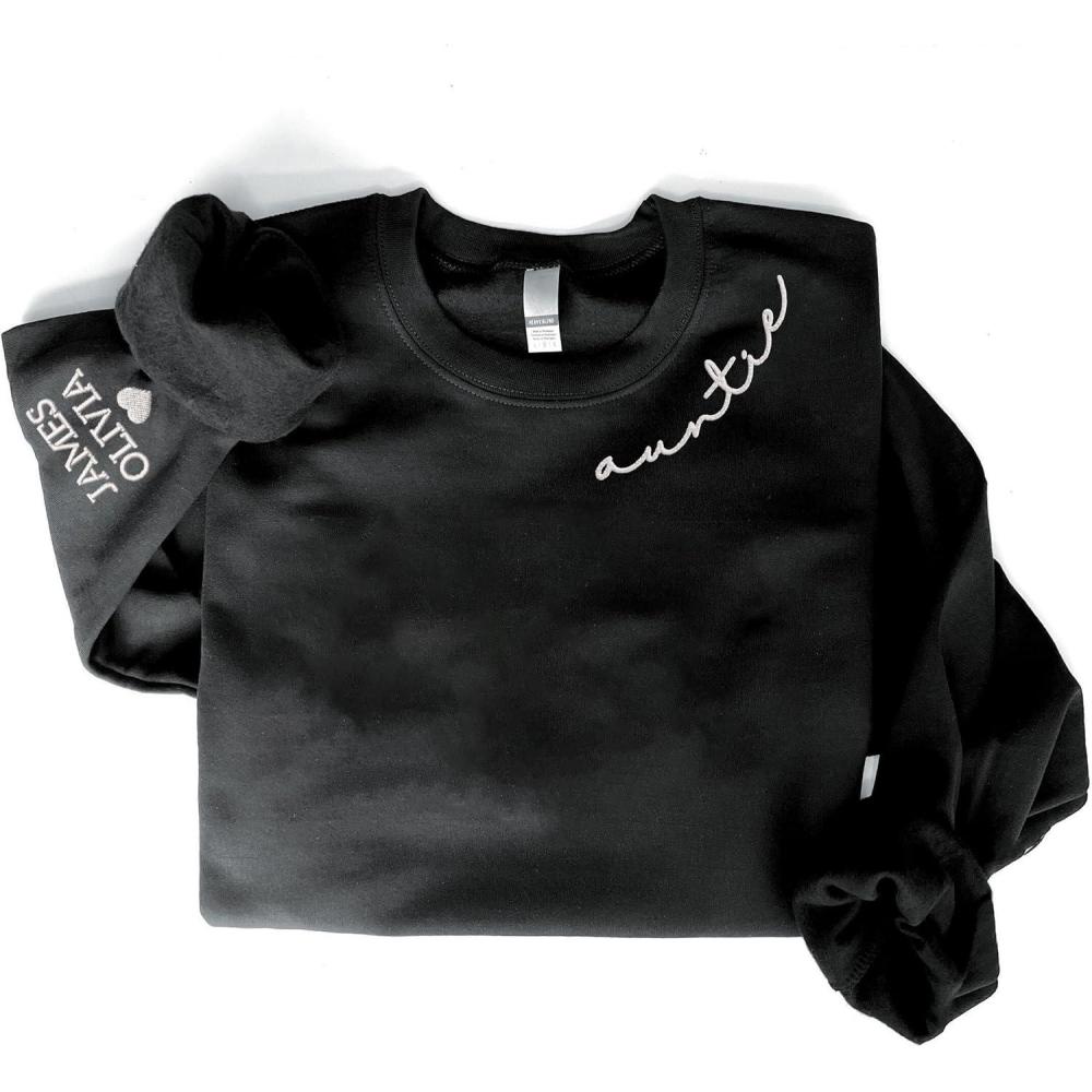 imageNAZENTI Embroidered Mama Sweatshirt Mothers Day Pullover Grandma Crewneck New Mom Apparel Womens Holiday SweaterD8 Auntie