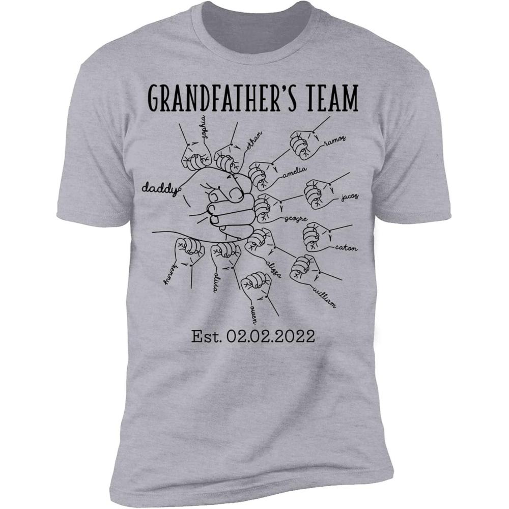 imageNAZENTI Hand Drawn Daddy Child Fist Bump Fathers Day Shirt Custom Dad Shirt Personalized Tshirt Grandpa Fathers Day TShirt12 Hands