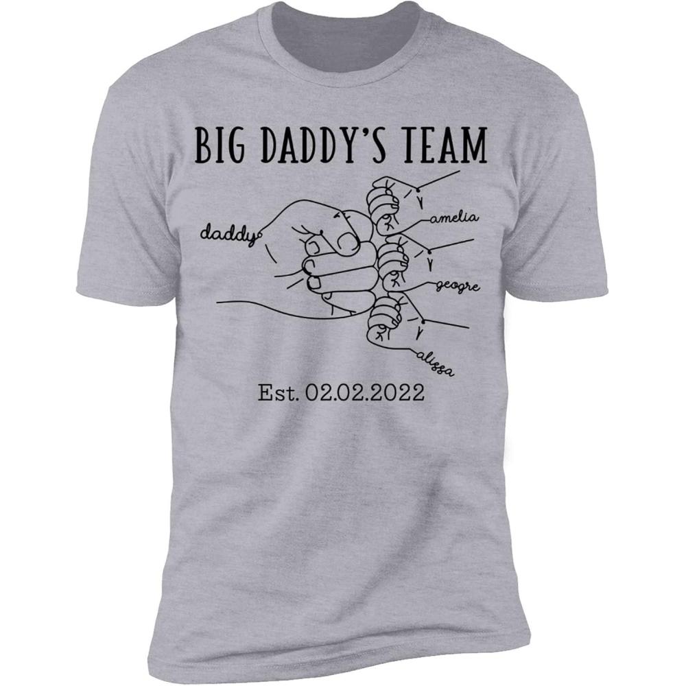 imageNAZENTI Hand Drawn Daddy Child Fist Bump Fathers Day Shirt Custom Dad Shirt Personalized Tshirt Grandpa Fathers Day TShirt3 Hands