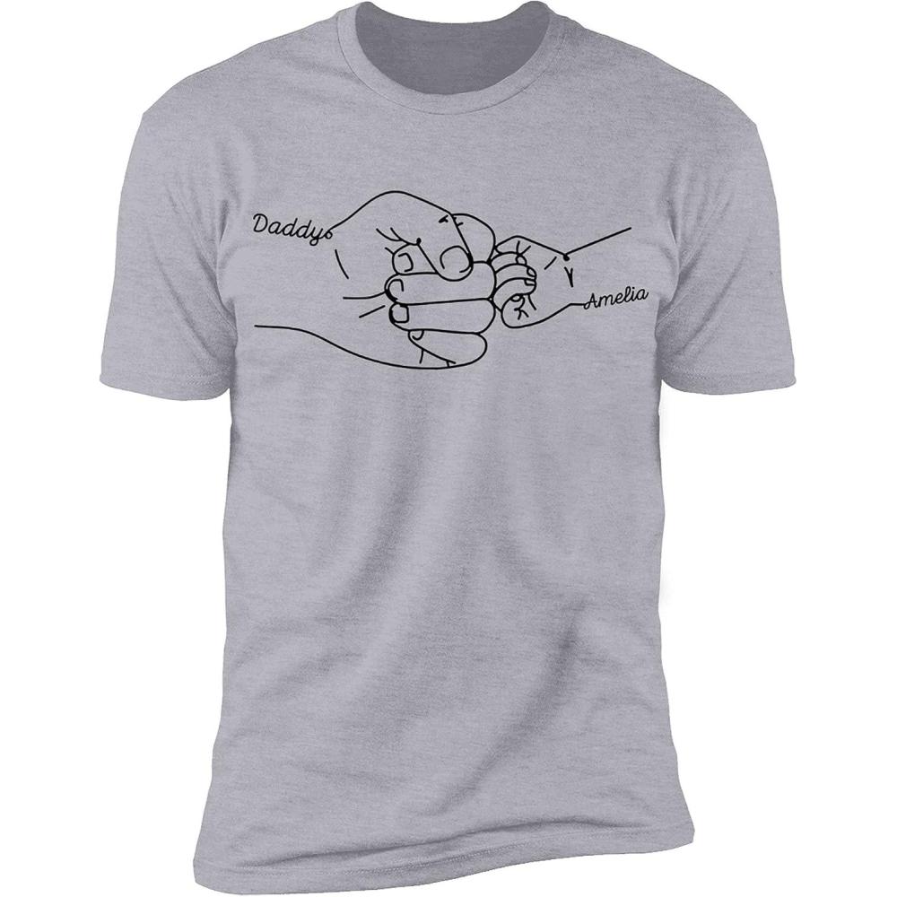 imageNAZENTI Personalized Fist Bump Dad Grandpa Shirt Custom Fathers Day Shirt Gift for Men on Fathers Day Birthday S4XLA01 Daddy 2