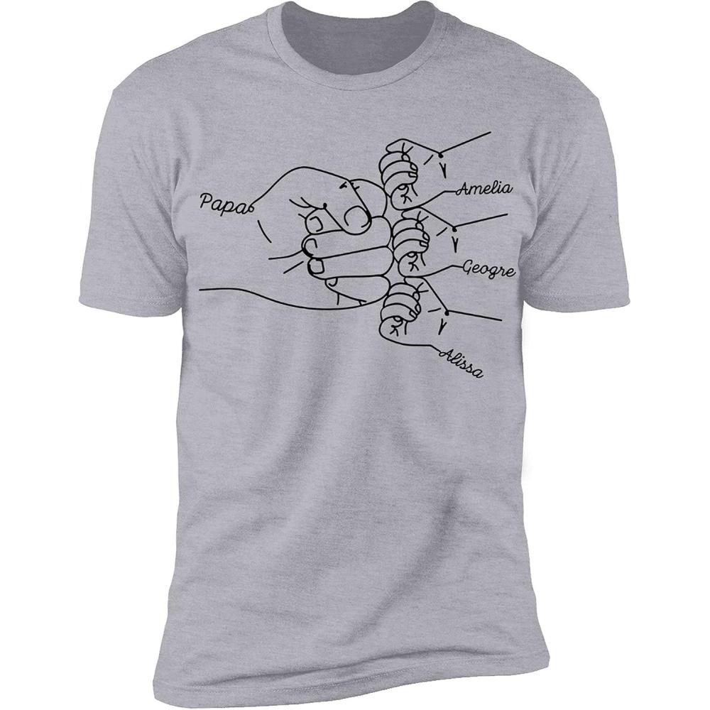 imageNAZENTI Personalized Fist Bump Dad Grandpa Shirt Custom Fathers Day Shirt Gift for Men on Fathers Day Birthday S4XLA03 Papa