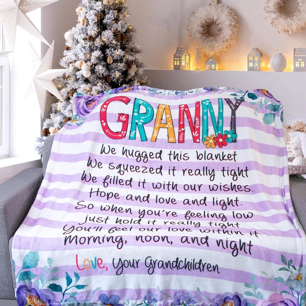 imageNazenti Luxury Super Soft Sherpa Fleece Blanket 50x60 Mimi Loves Me Blanket Gifts from Grandchildren Wonderful for BirthdayGranny