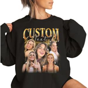 NAZENTI Custom Bootleg Rap Tee, Custom Vintage Graphic 90s Sweatshirt, Custom Photo Sweatshirt, Custom Funny Face, Gift for Men, Christmas Birthday Gift, Custom Your Own Bootleg Idea Here
