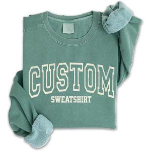 NAZENTI Custom Embroidered Sweatshirt and Hoodie, Personalized Sweatshirts with Custom Text on Sleeve, Gift for Christmas(Custom Sweatshirt 3)