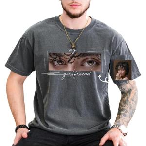 NAZENTI Custom Valentine Shirt Gifts for Boyfriend, Customized Bootleg Rap Tee(#03 Eyes)