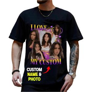NAZENTI Custom Valentine Shirt Gifts for Boyfriend, Customized Bootleg Rap Tee(#04 Bootleg)