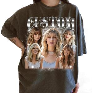 NAZENTI Custom Your Own Bootleg Shirt, Custom Photo Vintage Graphic 90s Tshirt, Photo Shirts, Personalized Shirt with Picture(Design 5)