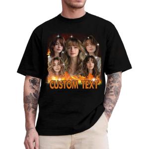 NAZENTI Custom Your Own Bootleg Shirt, Custom Photo Vintage Graphic 90s Tshirt, Photo Shirts, Personalized Shirt with Picture(Design 7)