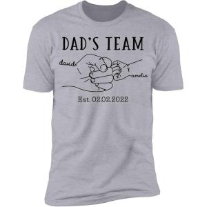 NAZENTI Hand Drawn Daddy Child Fist Bump Fathers Day Shirt Custom Dad Shirt Personalized Tshirt Grandpa Fathers Day T-Shirt(1 Hand)