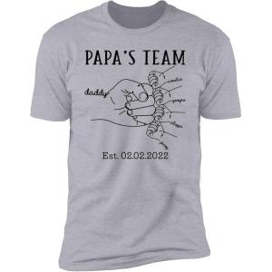 NAZENTI Hand Drawn Daddy Child Fist Bump Fathers Day Shirt Custom Dad Shirt Personalized Tshirt Grandpa Fathers Day T-Shirt(4 Hands)